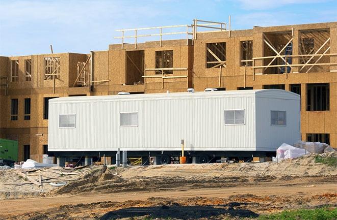 construction office trailers for rent at a building site in Bowmansville